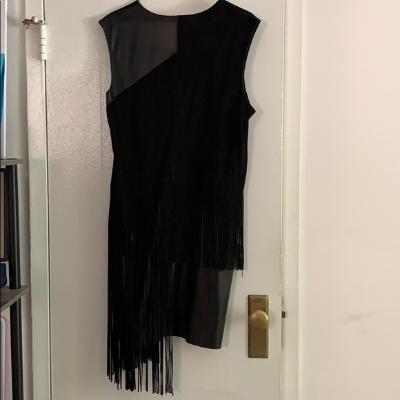 Derek Lam 10 Crosby black real leather suede dress - Picture 8 of 14